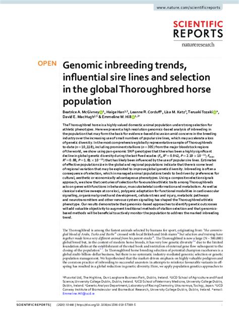 Genomic inbreeding trends, influential sire lines and .